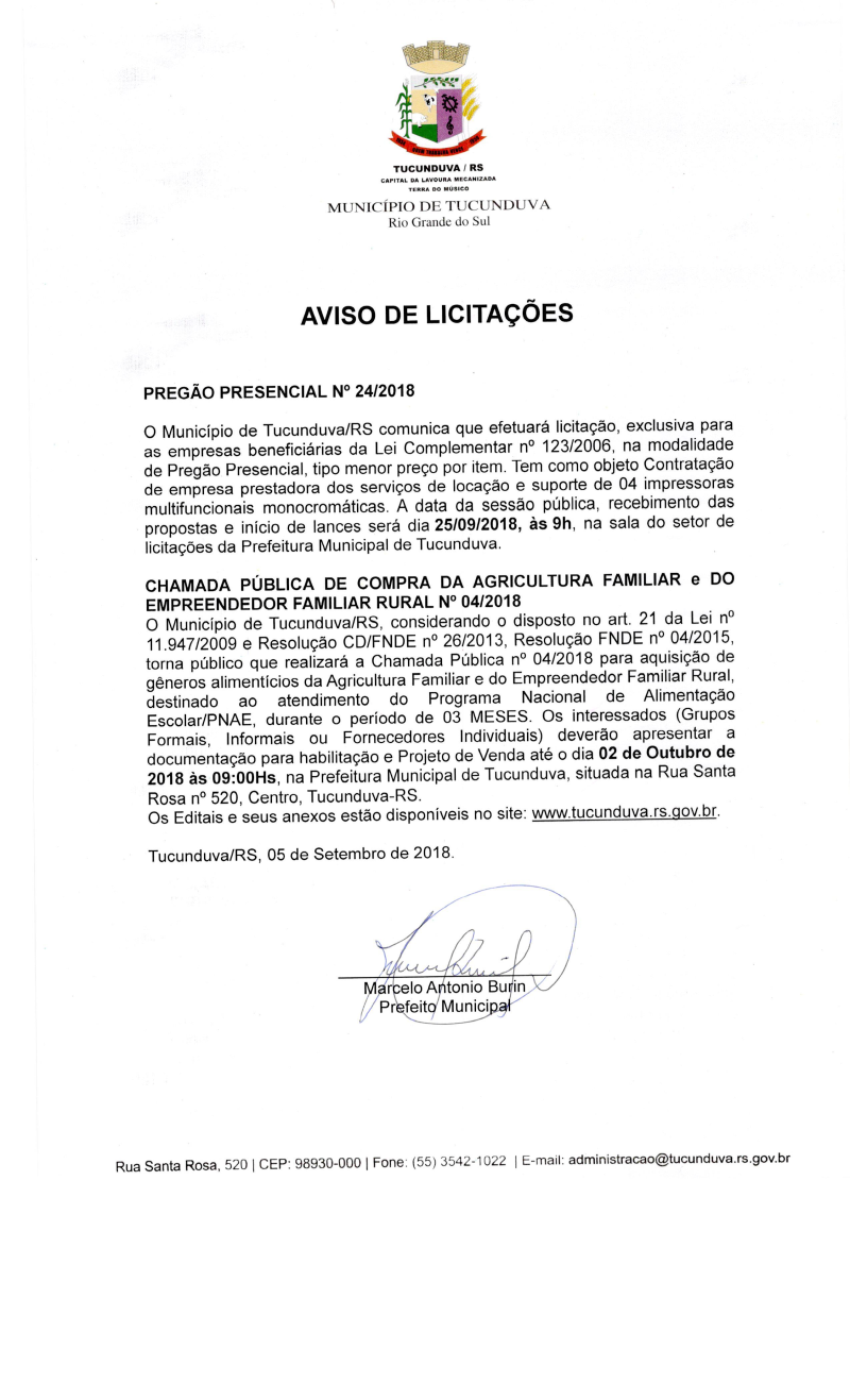 AVISO DE LICITAÇÕES PP 24_2018 E CHP 04_2018